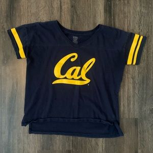 national collegian crop top, size XL, color blue